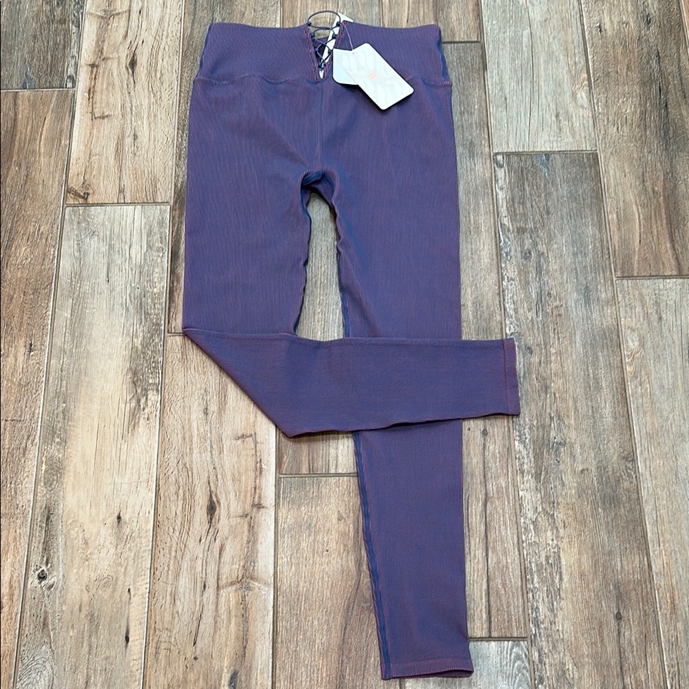 Fabletics Purple Leggings Stretchy High Waisted Tall size Large